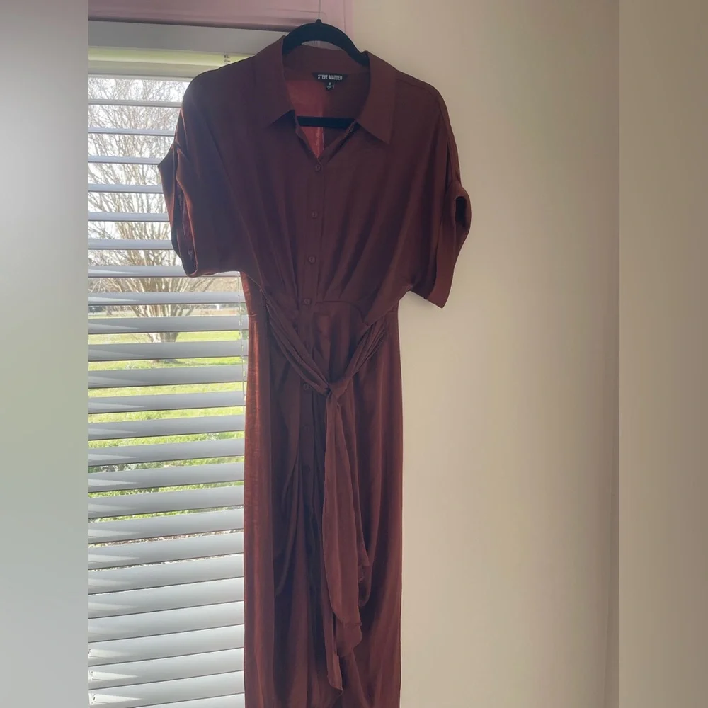 Steve Madden Rust Button-Up Dress - Picture 1 of 4